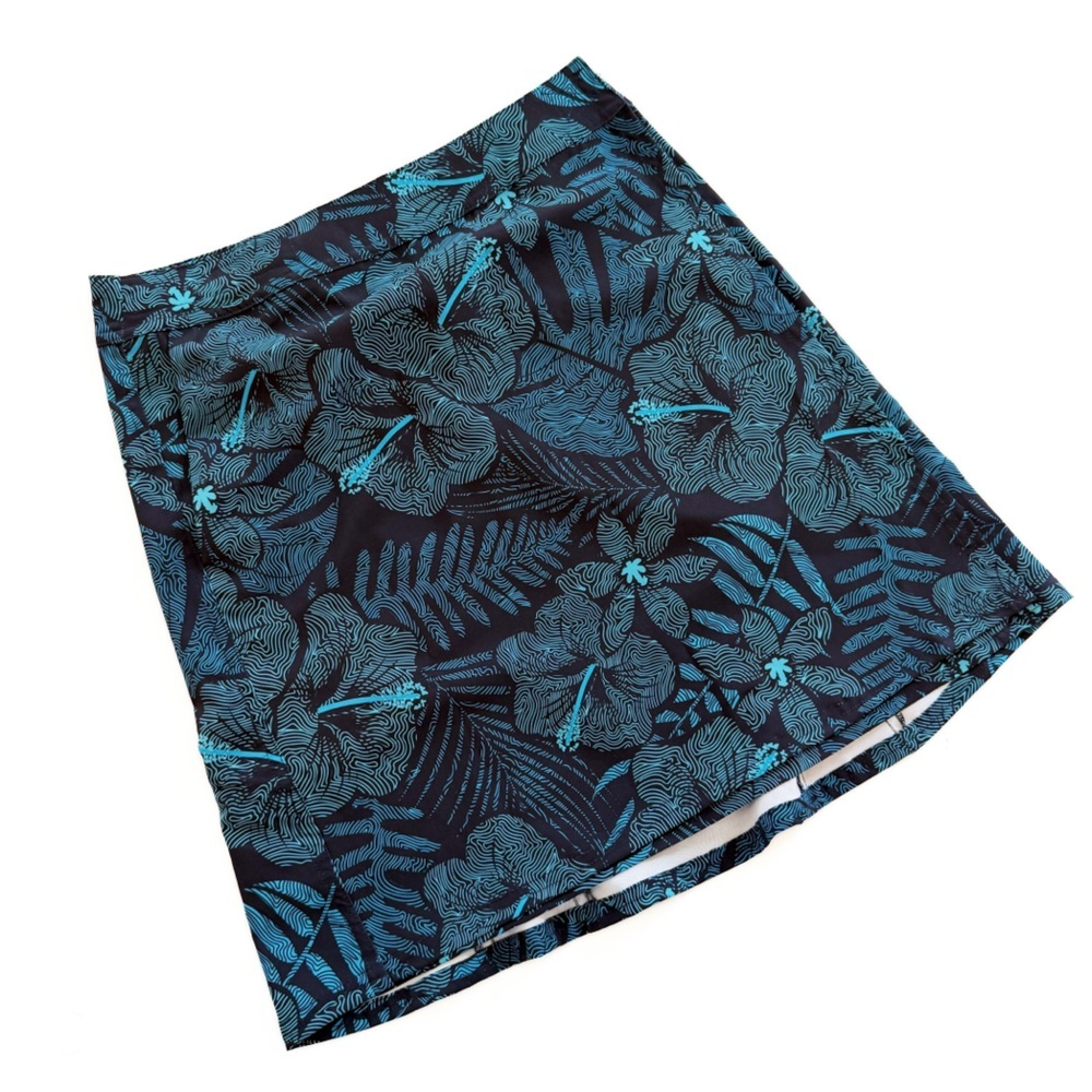 Ripskirt Hawaii Wrap Skirt Womens Small Maui Moonlight Blue Floral